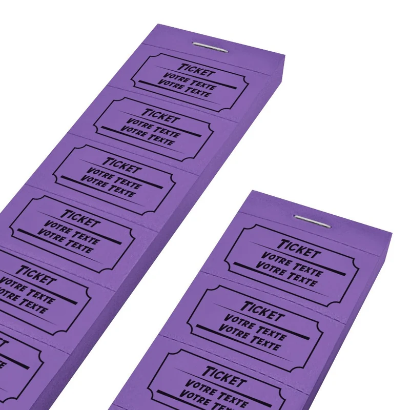 Carnet de tickets avec propre texte avec 2 lignes - 1000 tickets