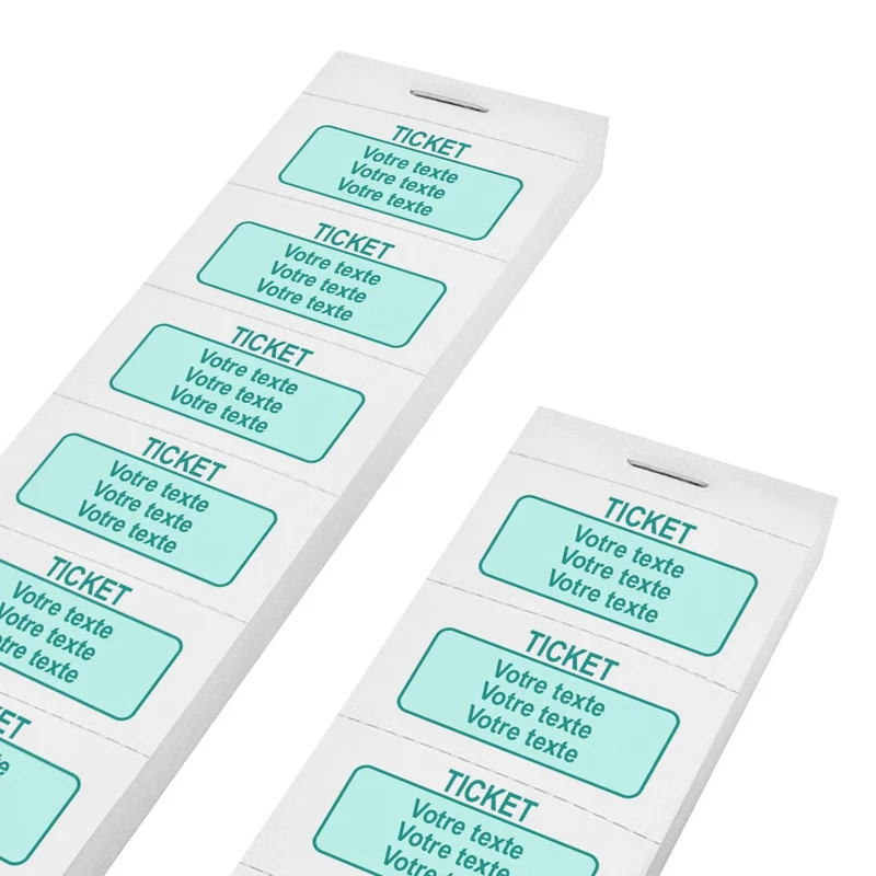 Carnet de tickets à personnaliser avec 3 lignes - 1000 tickets