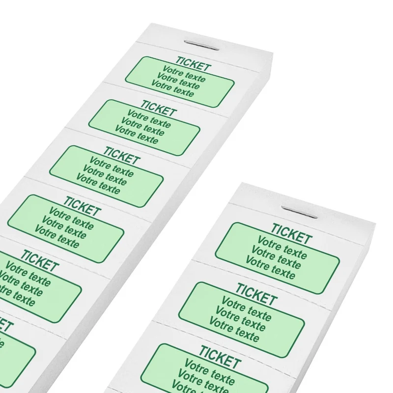Carnet de tickets à personnaliser avec 3 lignes - 1000 tickets