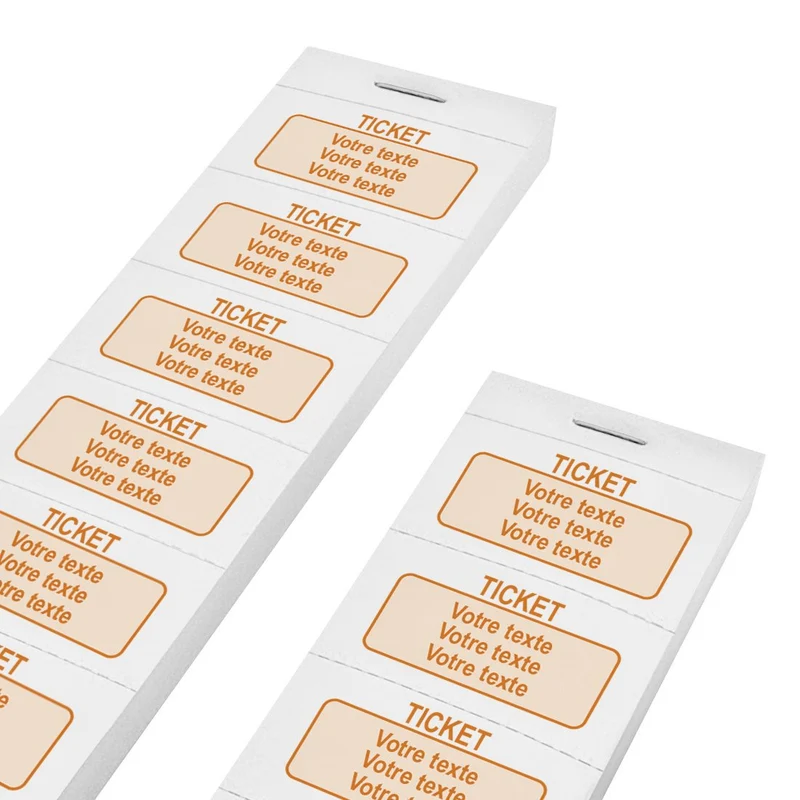 Carnet de tickets à personnaliser avec 3 lignes - 1000 tickets