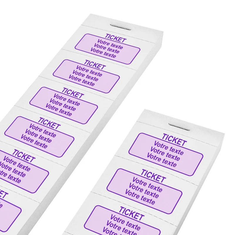 Carnet de tickets à personnaliser avec 3 lignes - 1000 tickets