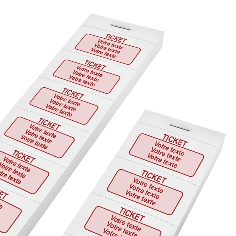 Carnet de tickets à personnaliser avec 3 lignes - 1000 tickets
