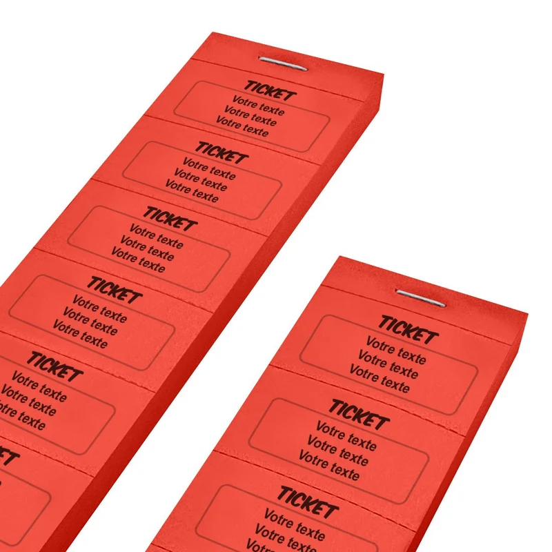 Carnet de tickets à personnaliser avec 3 lignes - 1000 tickets