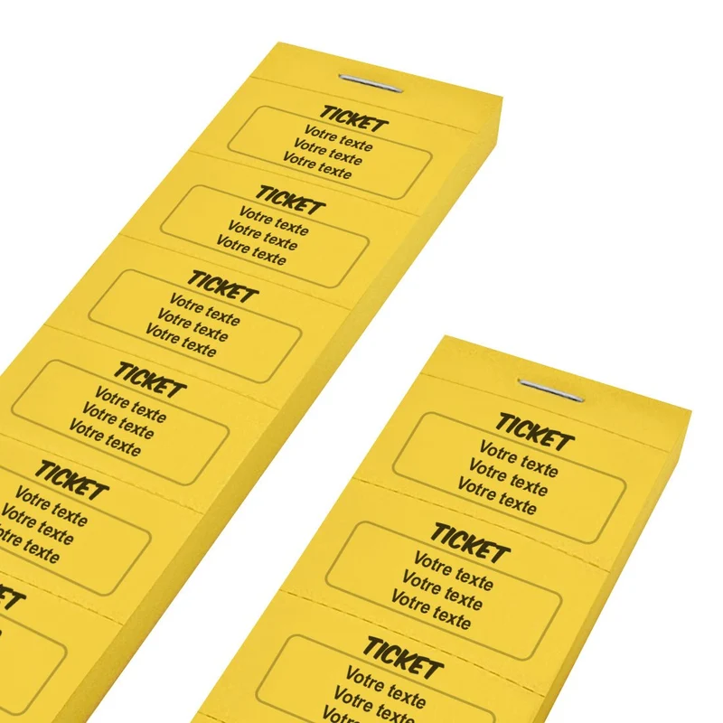 Carnet de tickets à personnaliser avec 3 lignes - 1000 tickets