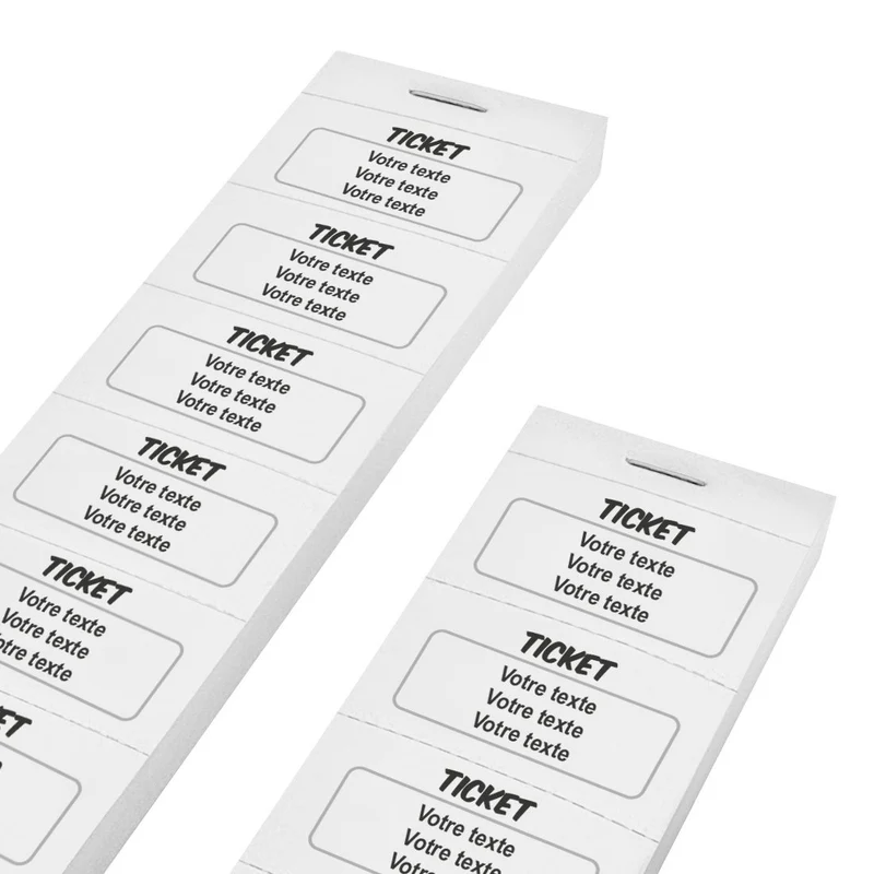 Carnet de tickets à personnaliser avec 3 lignes - 1000 tickets
