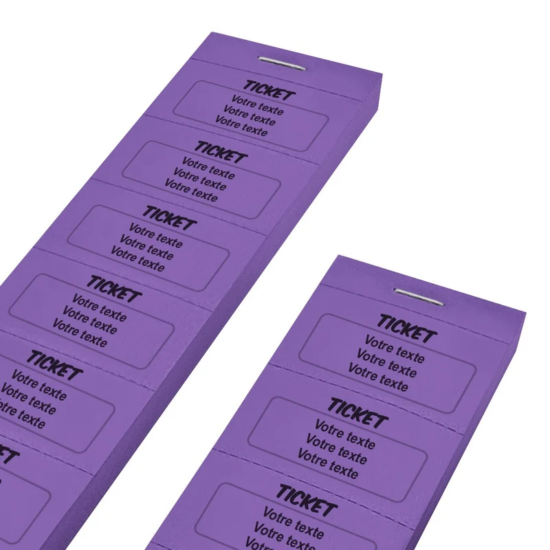 Carnet de tickets à personnaliser avec 3 lignes - 1000 tickets