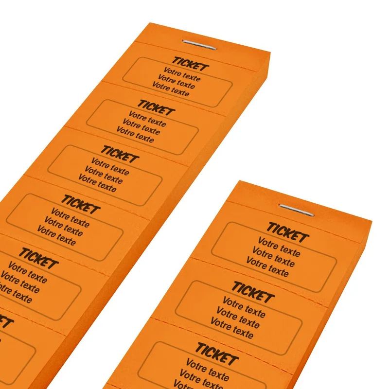 Carnet de tickets à personnaliser avec 3 lignes - 1000 tickets