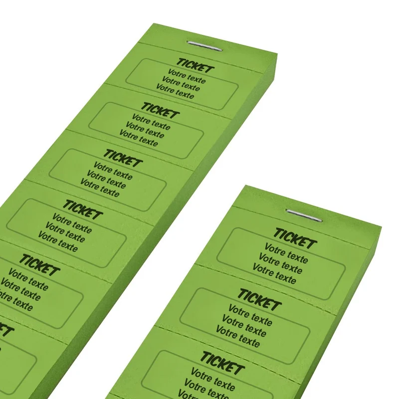 Carnet de tickets à personnaliser avec 3 lignes - 1000 tickets