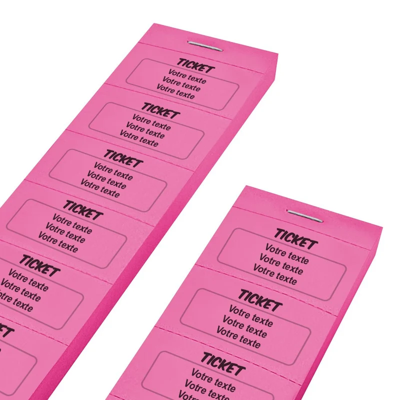 Carnet de tickets à personnaliser avec 3 lignes - 1000 tickets