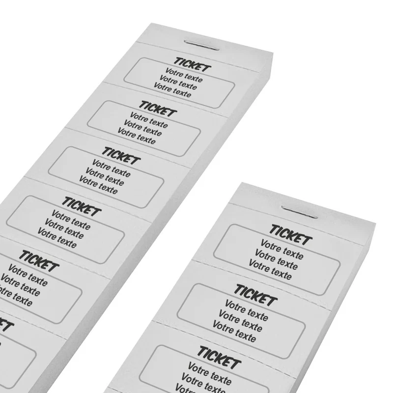 Carnet de tickets à personnaliser avec 3 lignes - 1000 tickets