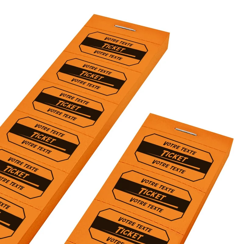Carnet de tickets à personnaliser avec 2 lignes - 1000 tickets