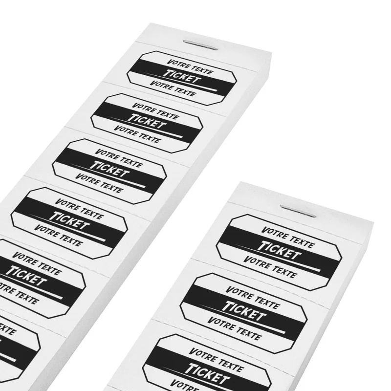 Carnet de tickets à personnaliser avec 2 lignes - 1000 tickets