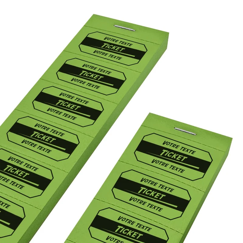 Carnet de tickets à personnaliser avec 2 lignes - 1000 tickets