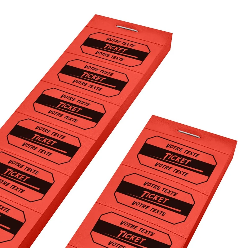 Carnet de tickets à personnaliser avec 2 lignes - 1000 tickets
