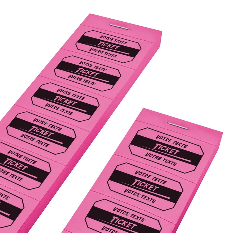 Carnet de tickets à personnaliser avec 2 lignes - 1000 tickets