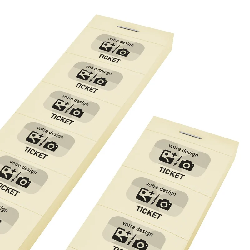 Carnet de tickets à personnaliser avec propre design - 1000 tickets