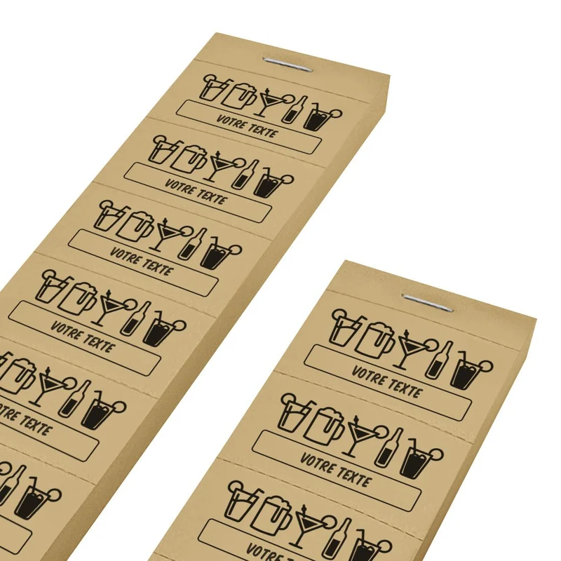 Carnet de tickets boissons à personnaliser - 1000 tickets