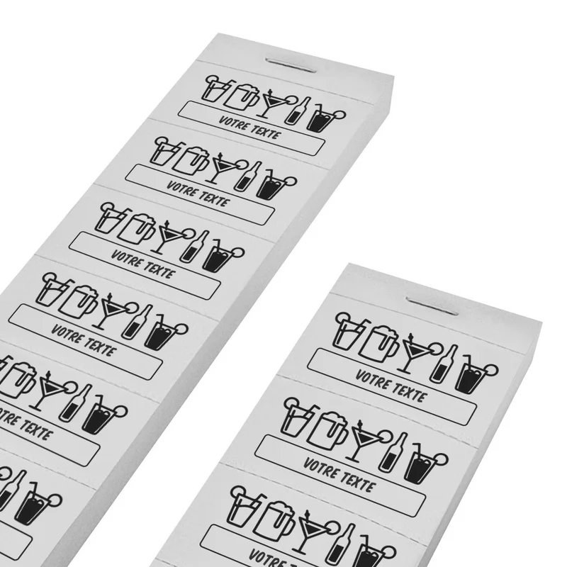 Carnet de tickets boissons à personnaliser - 1000 tickets