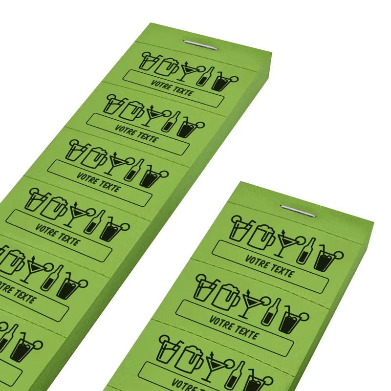 Carnet de tickets boissons à personnaliser - 1000 tickets