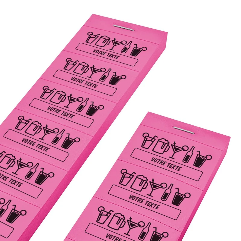 Carnet de tickets boissons à personnaliser - 1000 tickets