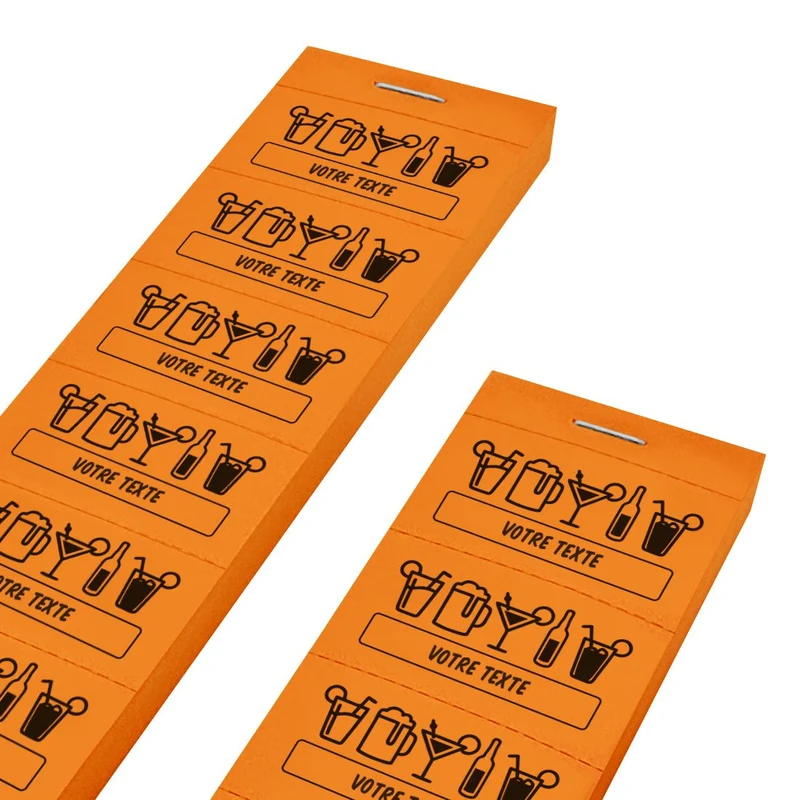 Carnet de tickets boissons à personnaliser - 1000 tickets