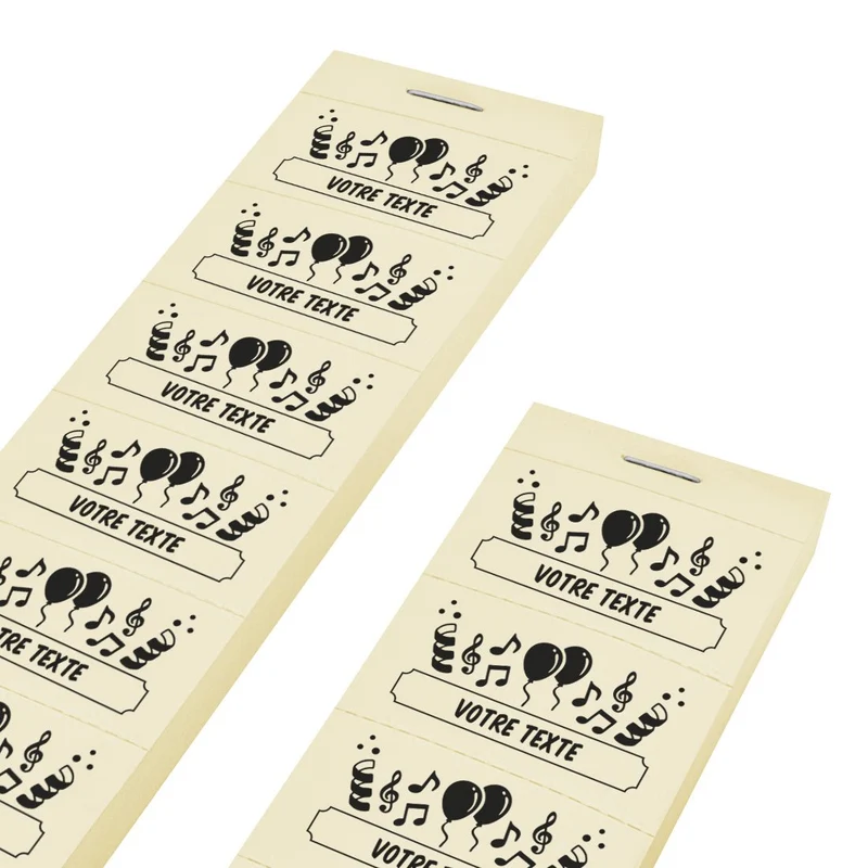 Carnet de tickets fête à personnaliser - 1000 tickets