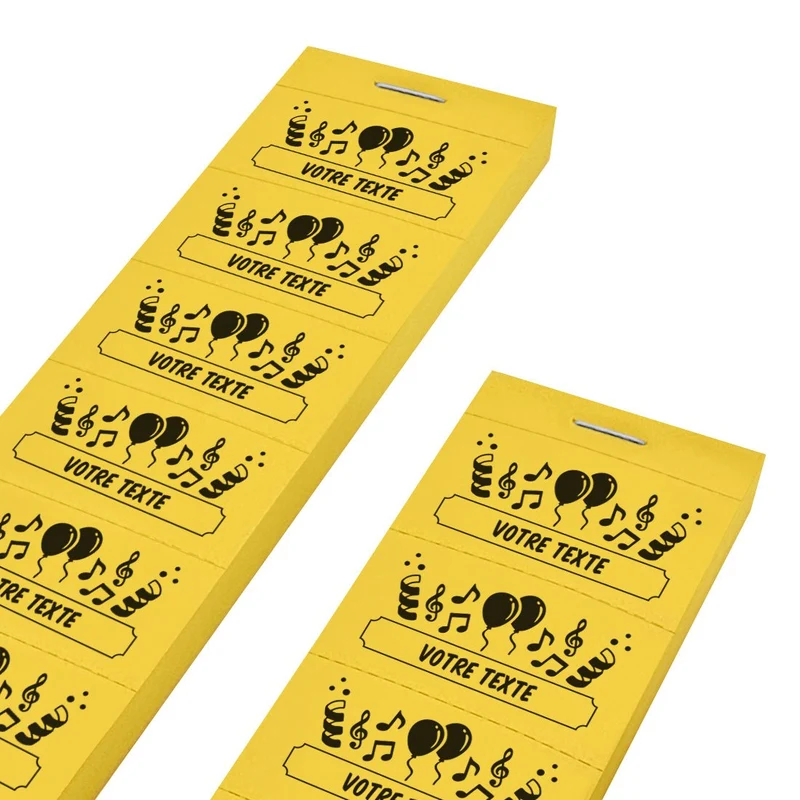 Carnet de tickets fête à personnaliser - 1000 tickets