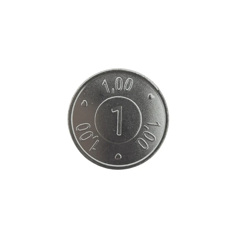 Jeton de buvette en acier nickelé 1 et 1,00 Ø23 x 2,3mm - 100 pièces