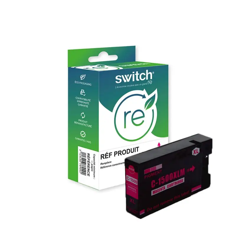 Canon 1500XL Cartouche Magenta remanufacturé équivalent à PG-1500, 9194B001 · Switch RE