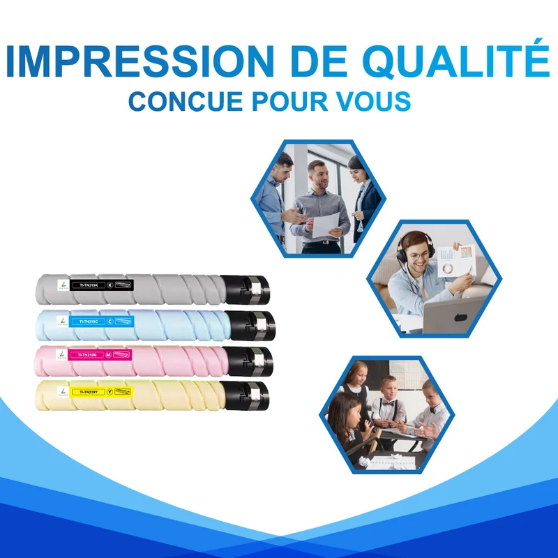 Pack Konica Minolta TN319 CMYK Toners Compatibles Konica Minolta bizhub C360