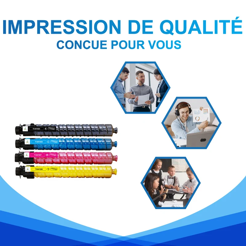 Pack Ricoh MPC2503 CMYK Toners Compatibles Ricoh Aficio MP C2003, C2503
