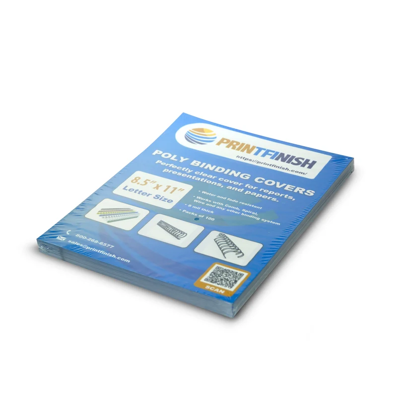 Clear Poly Binding Cover 8.5 x 11 (Qty 100)