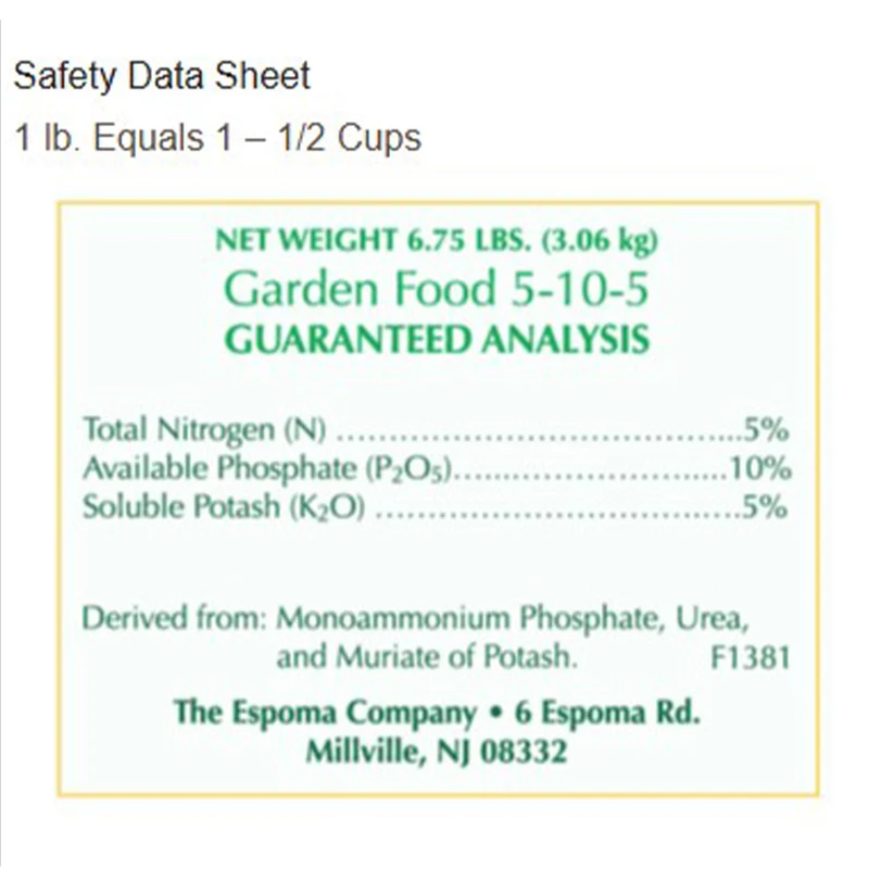 Espoma Garden Food 5-10-5
