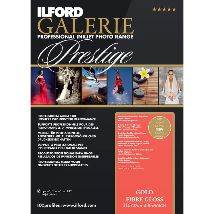Papier Prestige Gold Fibre Gloss 13×19po (25 Feuilles)