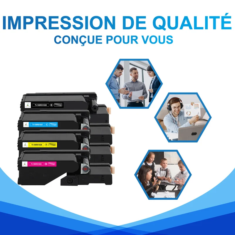 Xerox Phaser 6010 / WorkCentre 6015 Pack 4 couleurs Toners Compatibles