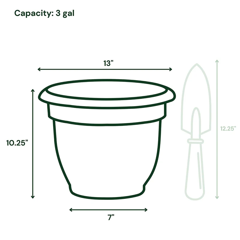 Bloem Ariana Self-Watering Planter in Charcoal
