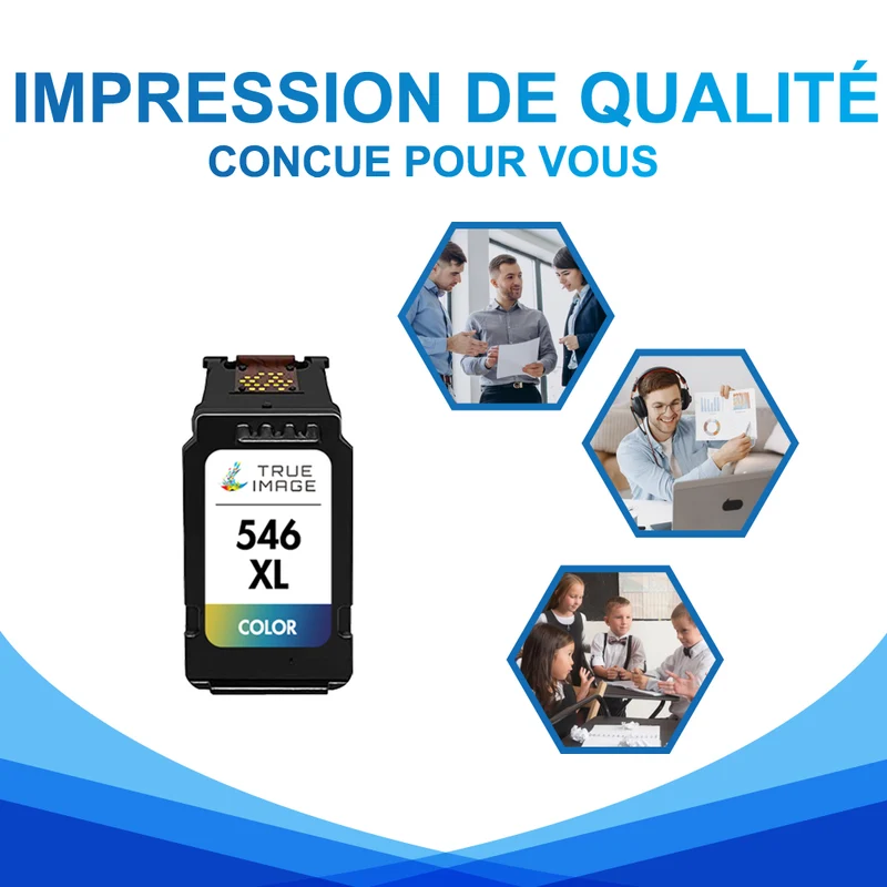 Compatible Canon CL-546 546XL Couleur (cyan, jaune, magenta) Cartouche d'encre