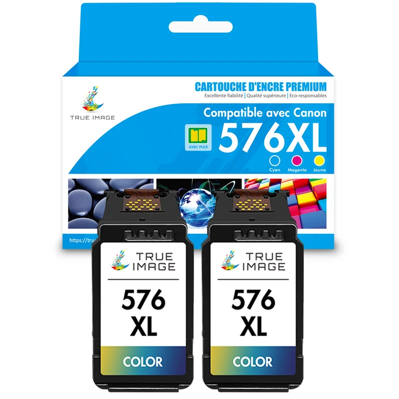 Compatible Canon CL-576 576XL Couleur (cyan, jaune, magenta) Cartouche d'encre