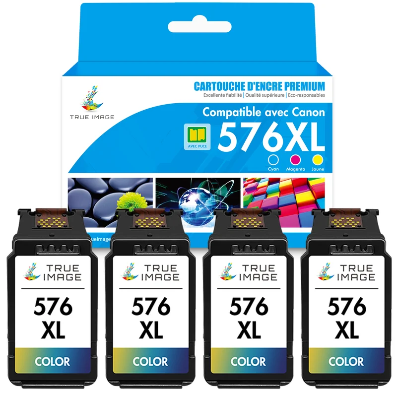 Compatible Canon CL-576 576XL Couleur (cyan, jaune, magenta) Cartouche d'encre