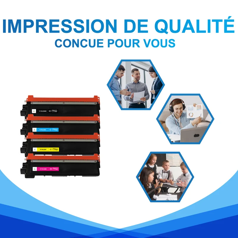 Pack 4 couleurs Brother TN230 CMYK Toners Compatibles