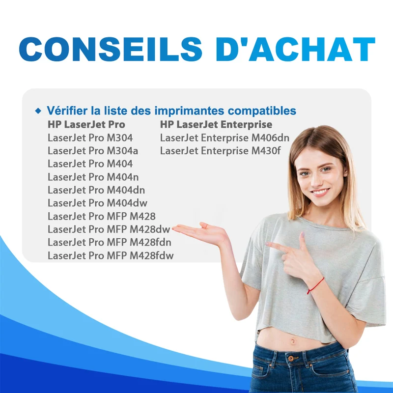 HP LaserJet Pro MFP M428 / M428fdw / M428fdn Toner compatible (Avec Puce)