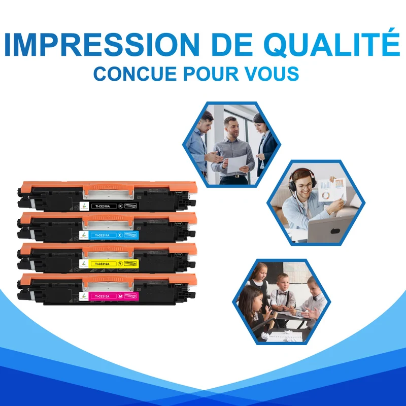 Pack HP 126A CMYK Toners Compatibles | CE310A CE311A CE312A CE313A