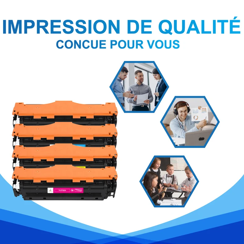 Pack HP 312A 312X CMYK Toners Compatibles | CF380X CF381A CF382A CF383A