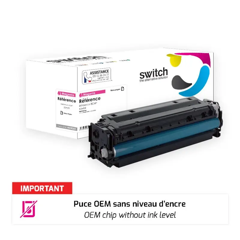 HP 415X Toner Magenta compatible puce OEM équivalent à W2033X · Switch