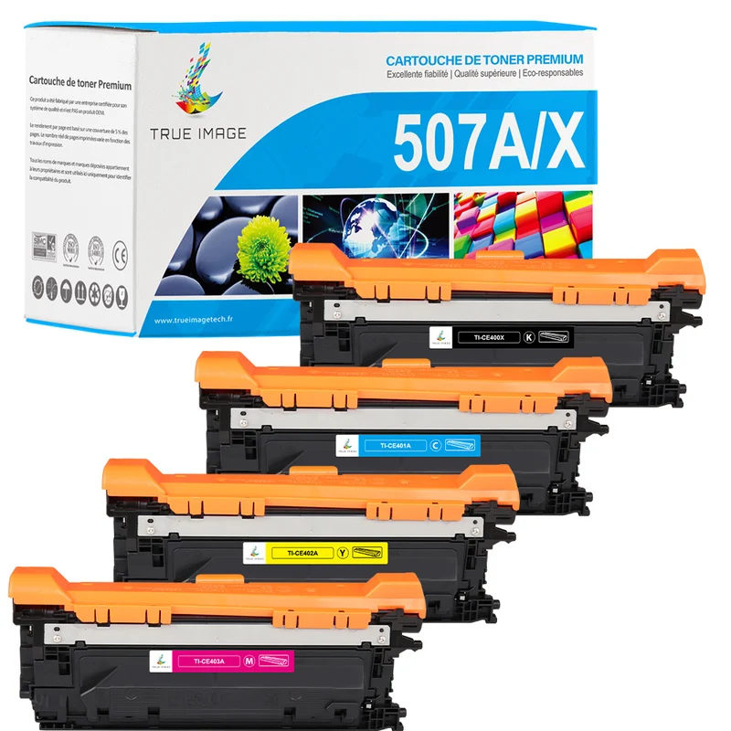 Pack HP 507A CMYK Toners Compatibles | CE400X CE401A CE402A CE403A