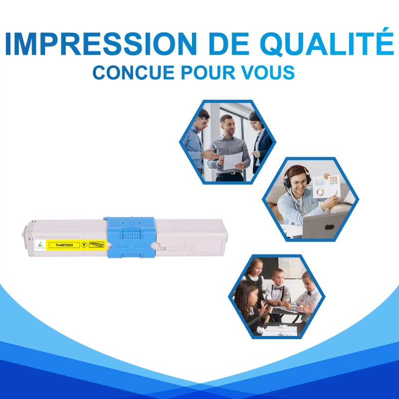 OKI 44973533 Toner Jaune Compatible | OKI C301DN C321DN MC332DN MC342
