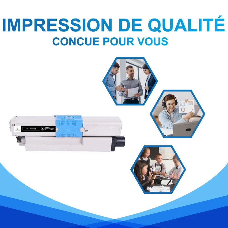 OKI 44973536 Toner Noir Compatible | OKI C301DN C321DN MC332DN MC342