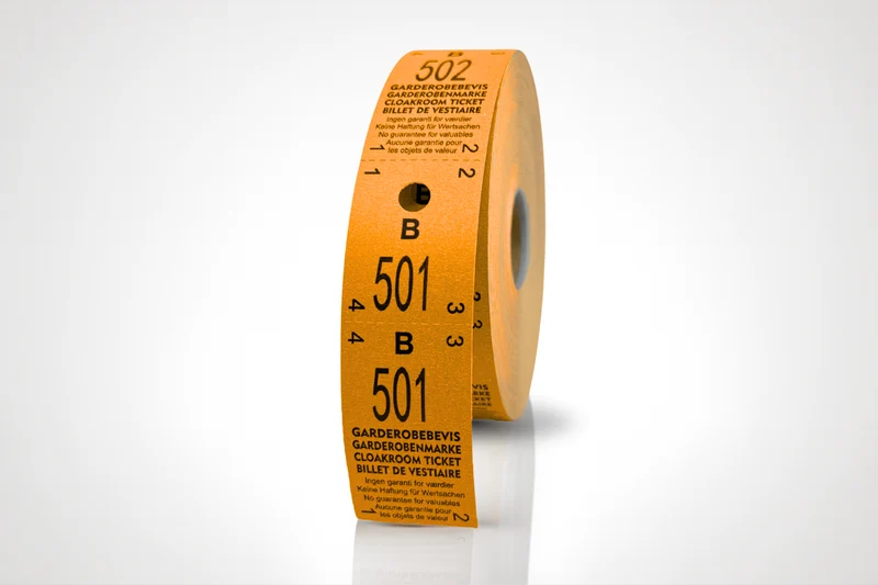 Tickets vestiaire 2-parties (500pcs)