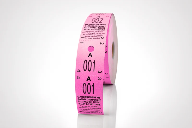 Tickets vestiaire 2-parties (500pcs)