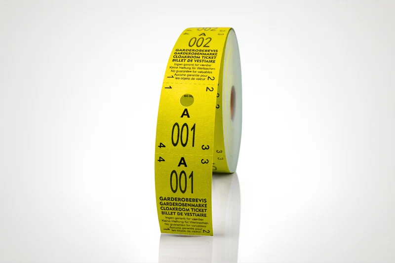 Tickets vestiaire 2-parties (500pcs)